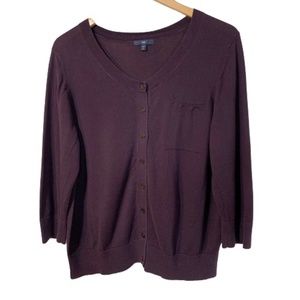 Gap 3/4 Sleeve Cotton Cardigan Sweater Size XL